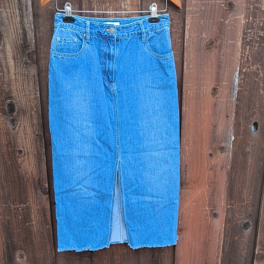 HOUSE OF HARLOW 1960 Midi Denim Skirt 100% Cotton Size 4